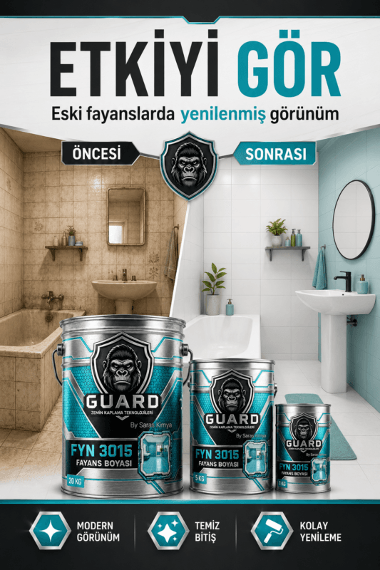fayans boyası öncesi sonrası