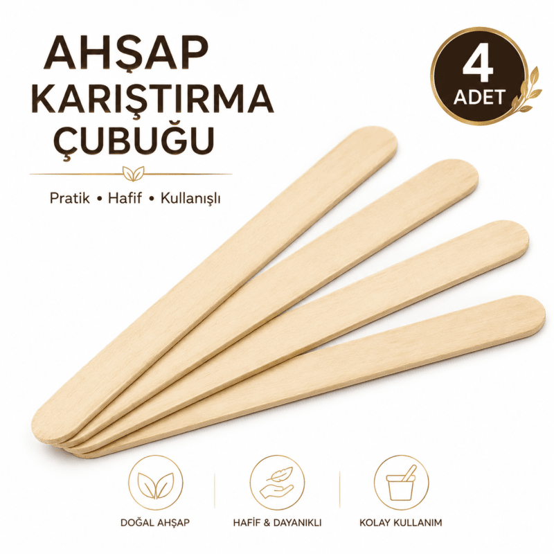 4lü doğal ahşap çubuk